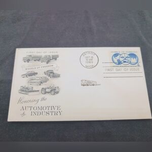 1960 Detroit Vintage First Day Stamp Cover - Honoring the Automotive Industry
